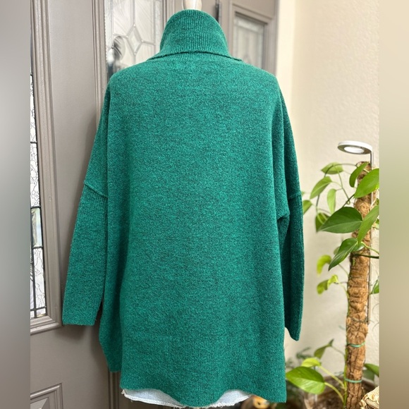 Anthropologie Green Cowl Neck Drop Sleeves Oversized Sweater | Size M - Picture 5 of 10